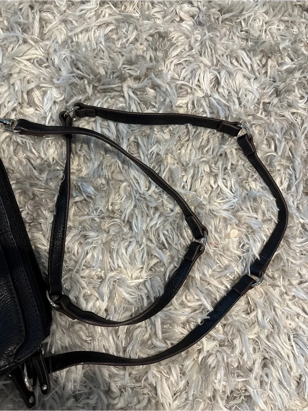 Y2K Vintage Tignanello Triple Compartment Leather Crossbody Bag NWOT